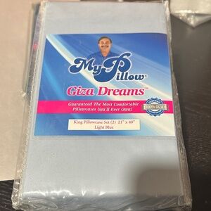 My pillow Giza dreams king pillow cases in light blue 21x40 new